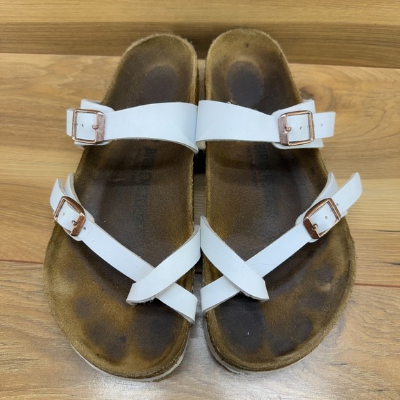 Birkenstock Womens Mayari Sandals 8 W EU 39 White Birko Slip On - Picture 1 of 10